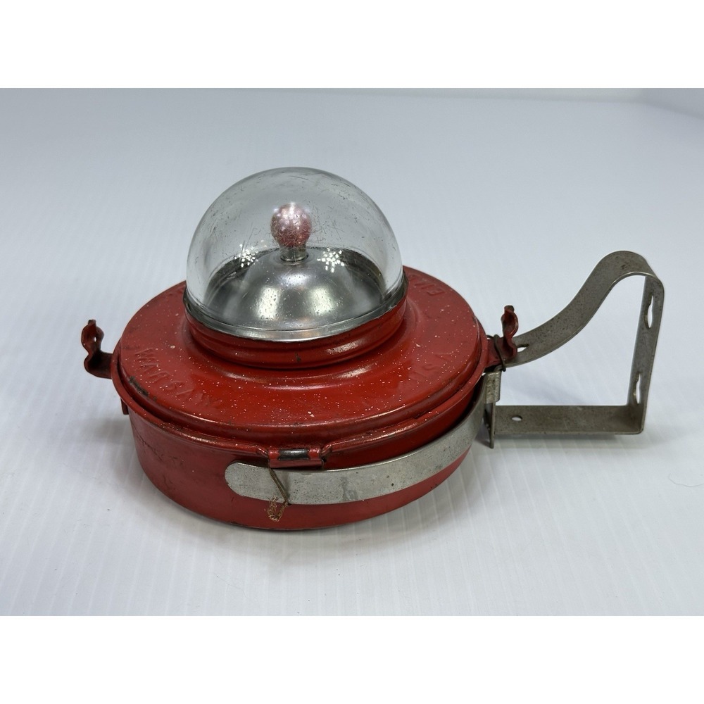Rare 1930's Embury Mfg Co Warsaw NY USA Red Metal‎ Magnifying Glass Top Lantern